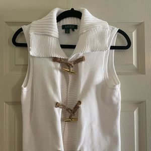 Ralph Lauren Knit Vest With Nautical Toggle  NWOT